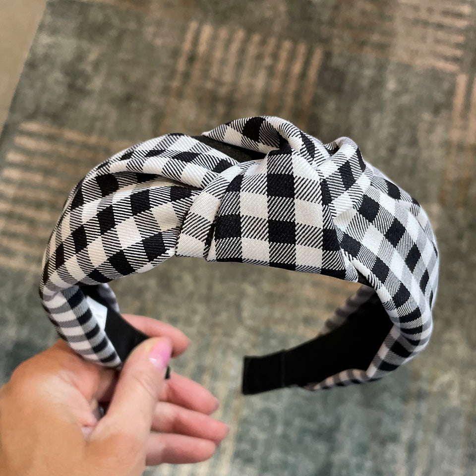 Gingham Topknot Headband