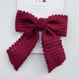 Long Crochet Bow with with Alligator Clips