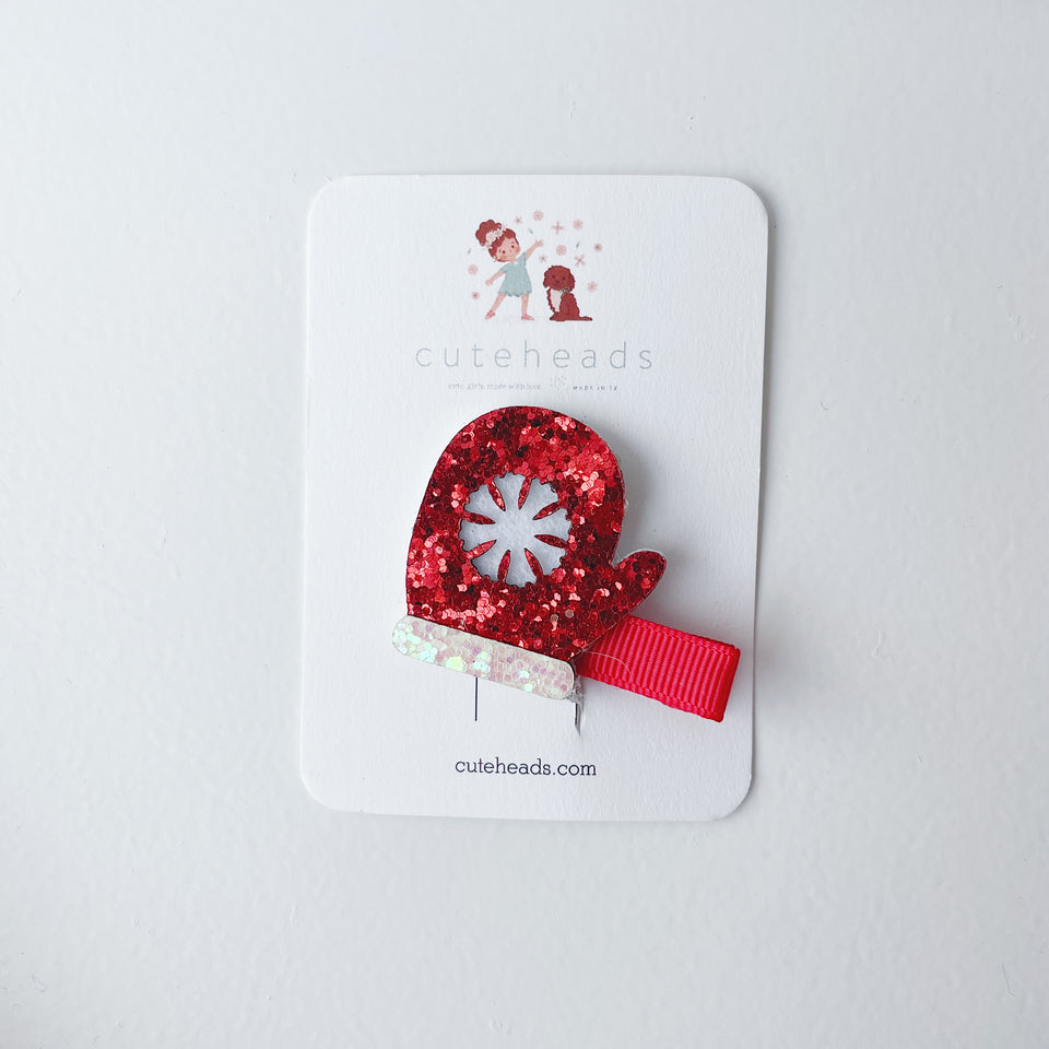 Puffy Christmas Alligator Clip