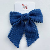 Long Crochet Bow with with Alligator Clips