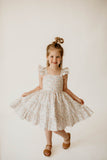little girls cotton ditsy floral peasant dress