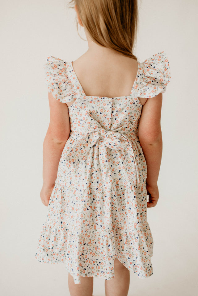little girls cotton ditsy floral peasant dress