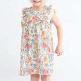 girls multicolor floral dress with fringe