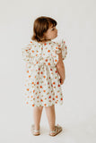 Girl’s Ivory Holly Print Christmas Dress with Ruffle Collar