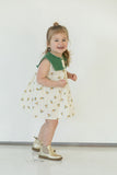 little girls ivory floral muslin cotton sundress