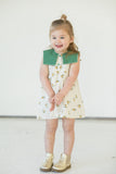 little girls ivory floral muslin cotton sundress