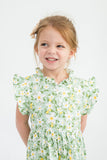 girls green garden party dress