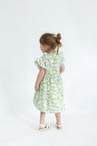 Girl’s Light Green and Yellow Floral Ruffle Button-Down Dress