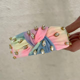 Bejeweled Tie Die Jersey Topknot Headband