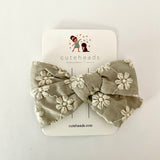 Floral Double Gauze Boho Bow with Alligator Clips