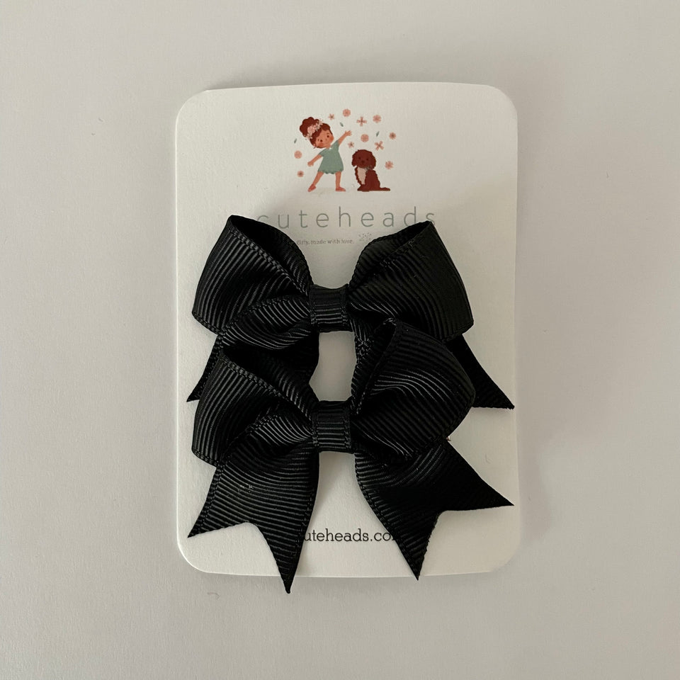 Mini Pigtail Bow Set with Alligator Clips