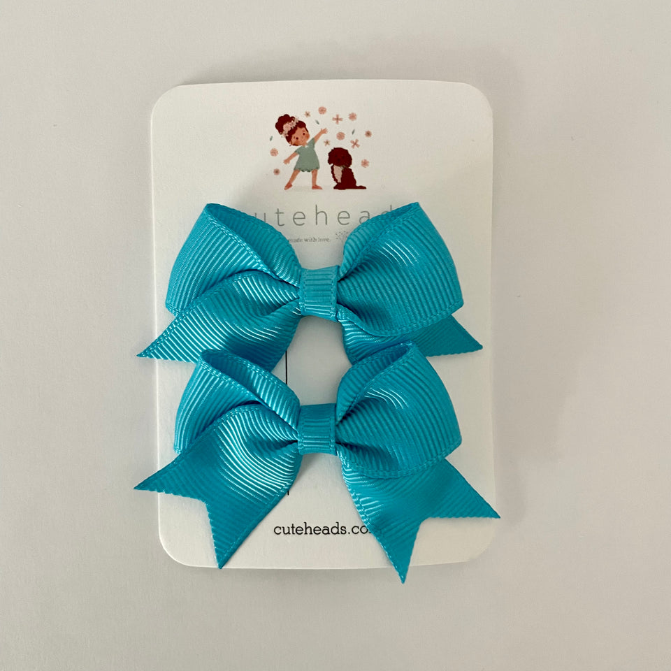 Mini Pigtail Bow Set with Alligator Clips