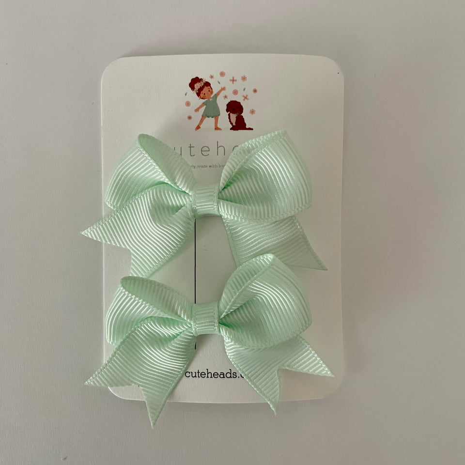 Mini Pigtail Bow Set with Alligator Clips
