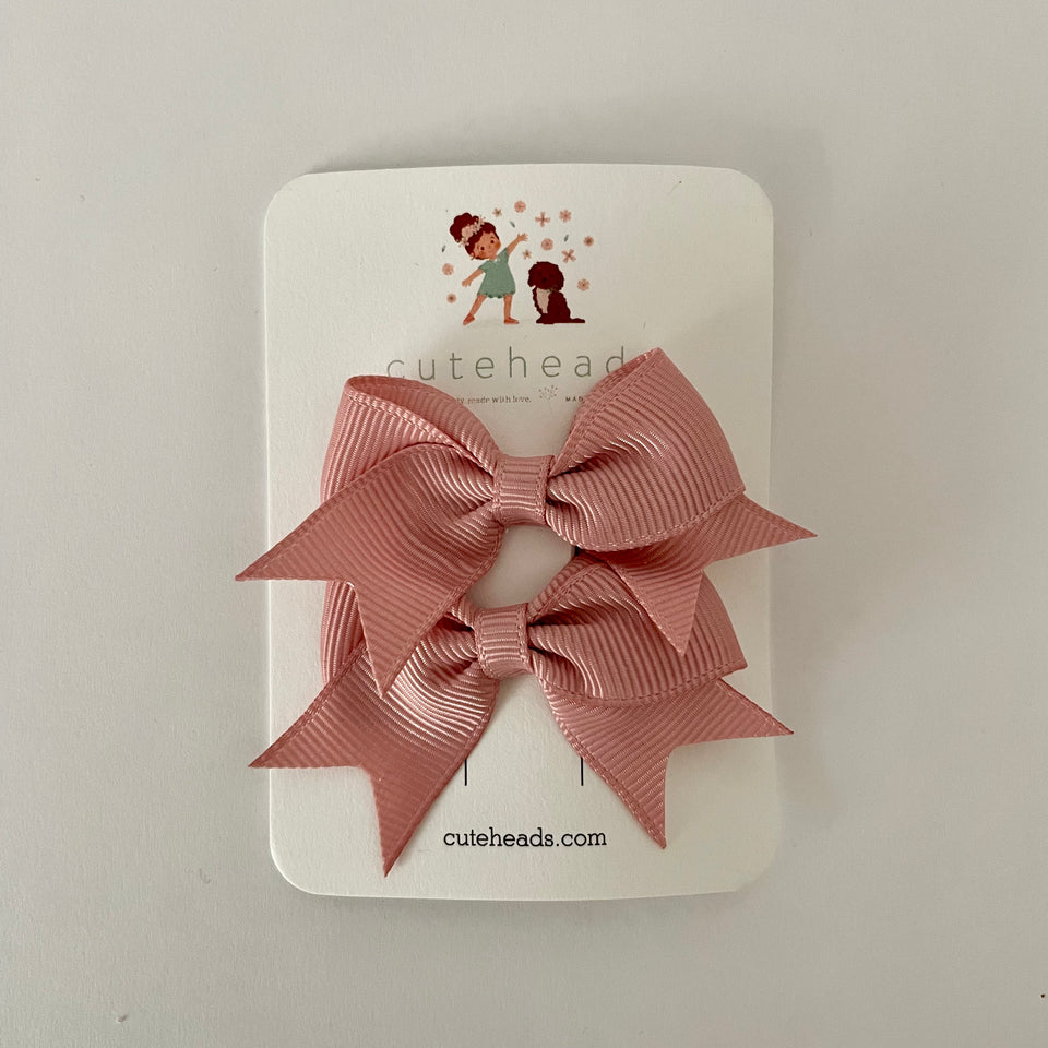 Mini Pigtail Bow Set with Alligator Clips
