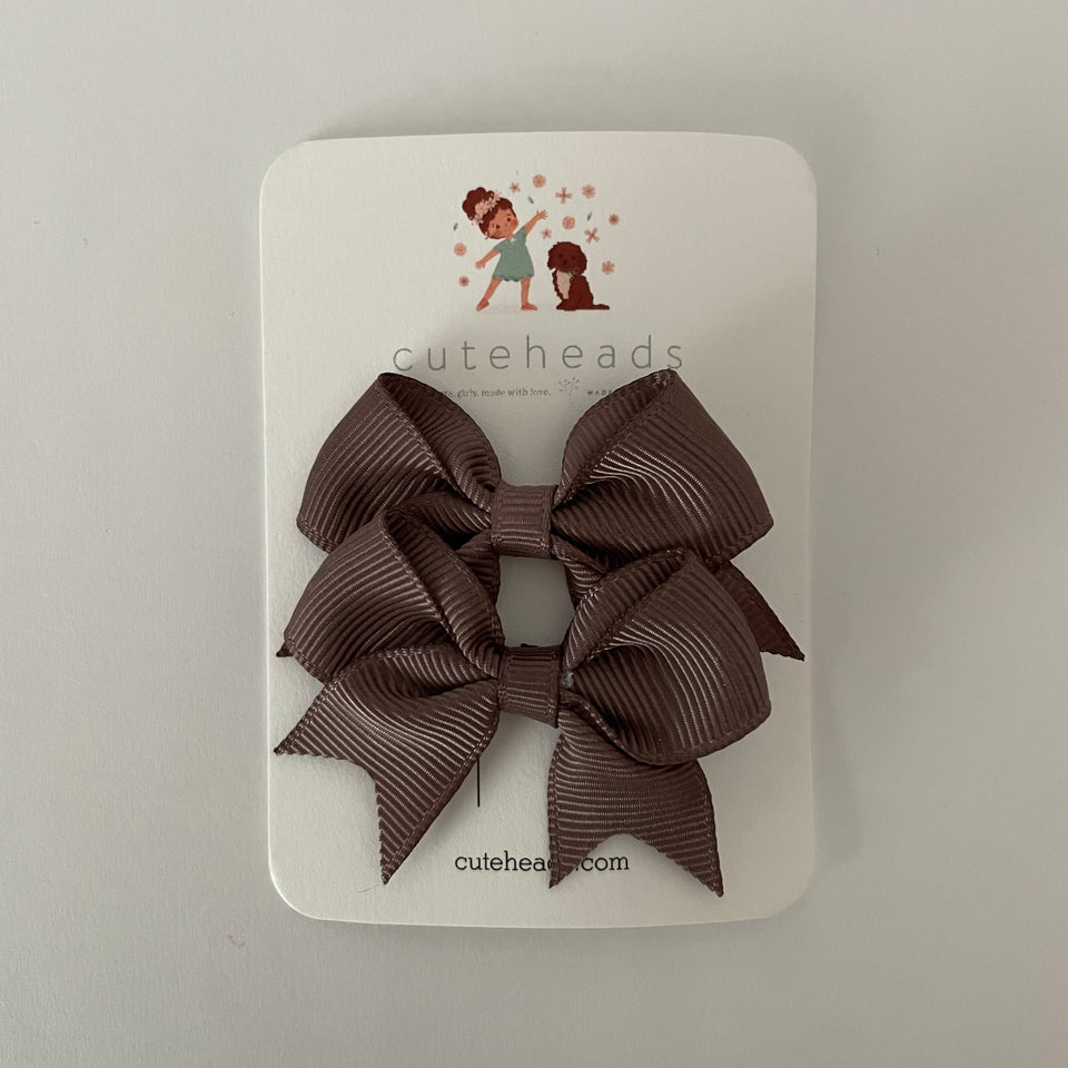 Mini Pigtail Bow Set with Alligator Clips