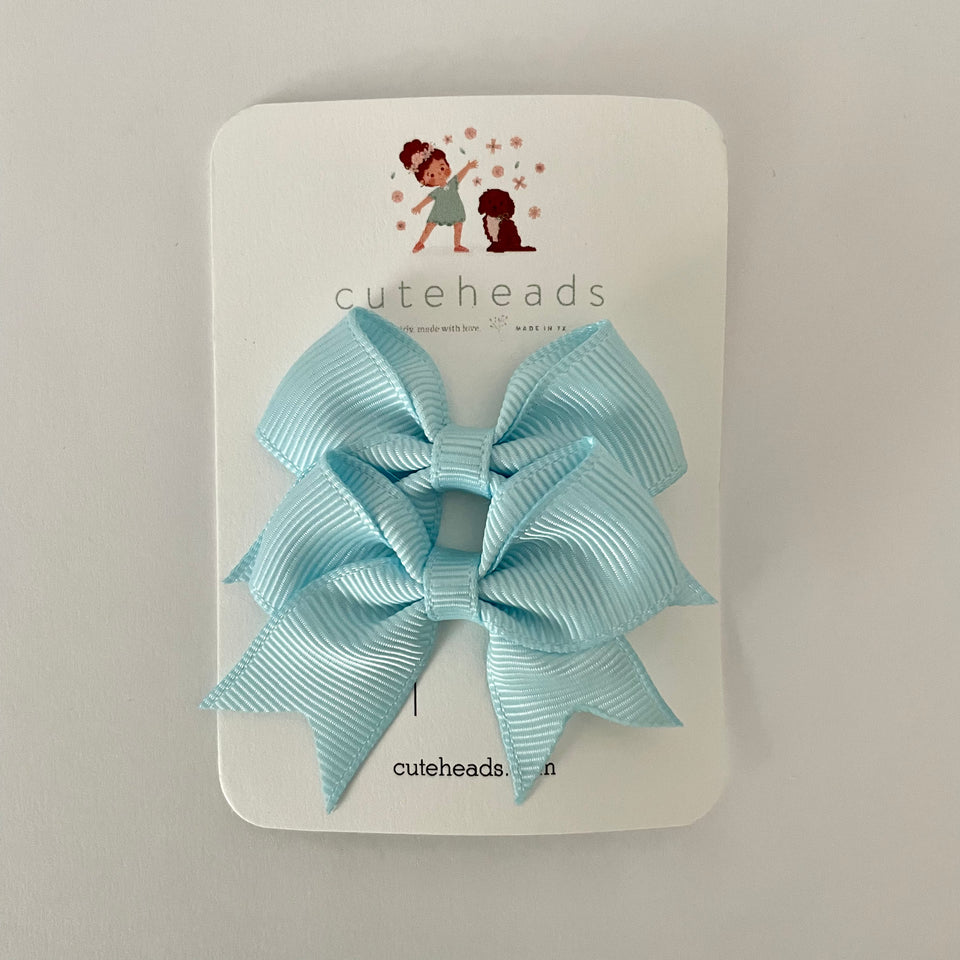 Mini Pigtail Bow Set with Alligator Clips