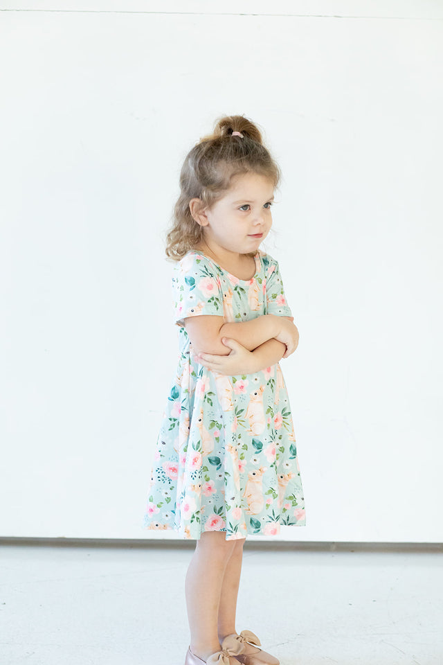 little girls pastel easter bunny dress