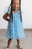 little girls  special occasion blue sparkly dress