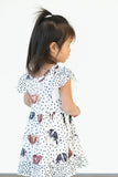 Girl's Black and White Cow Print Cotton Jersey Country Rodeo Dress