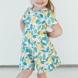 little girls lemon print dress