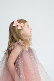 Girl's Pink and Navy Ombre Sparkly Star Tulle Flutter Sleeve Dress