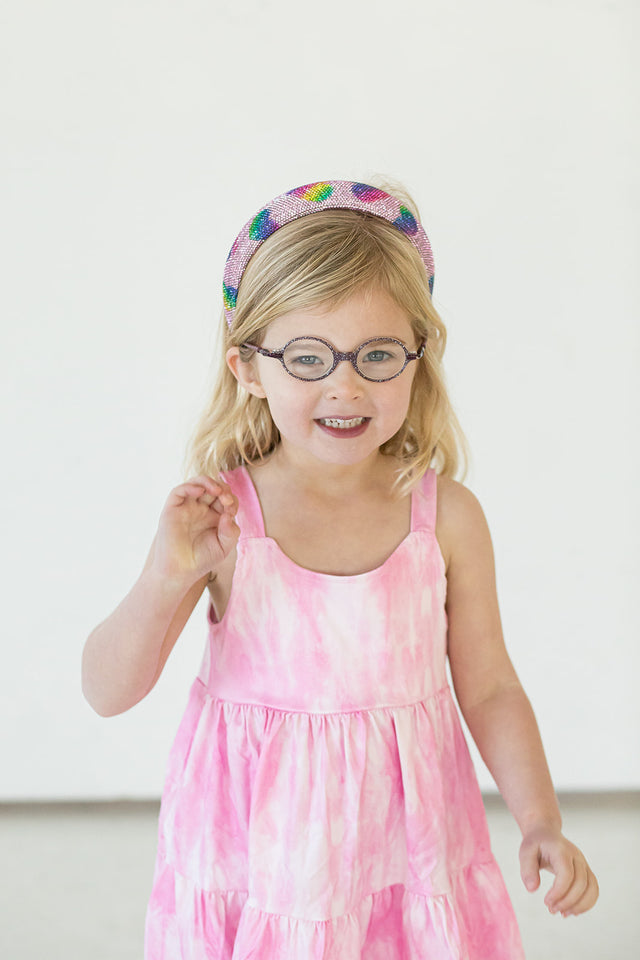 Girl's Pink Tie Dye Jersey Twirl Dress with Tiered Skirt