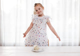 Little Girl's White Tulle Confetti Polka Dot Party Dress
