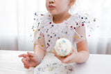 Little Girl's White Tulle Confetti Polka Dot Party Dress