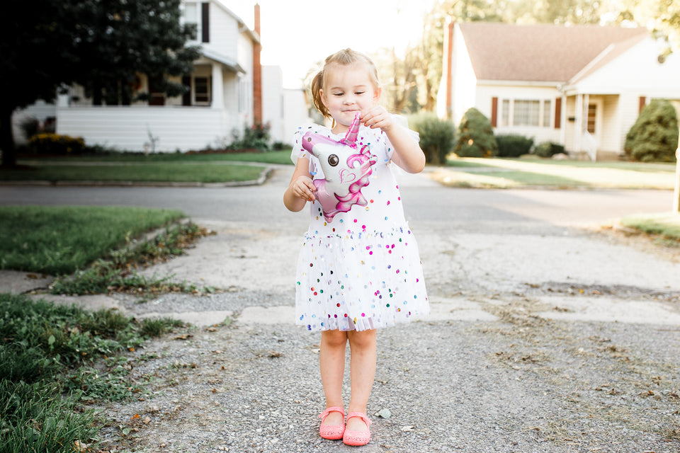 multicolor tulle dress