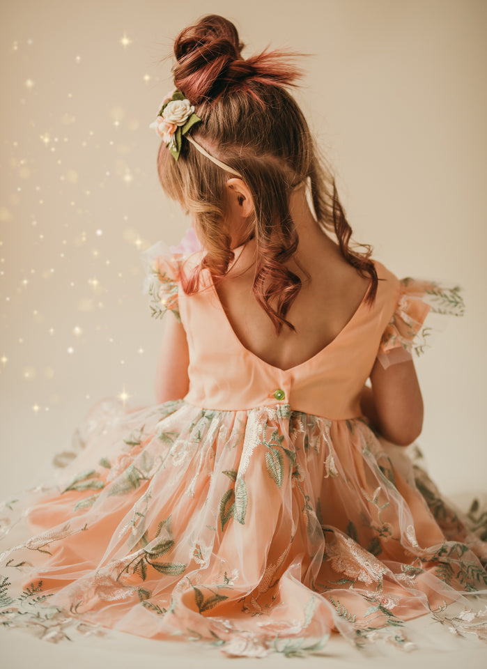 low back boho flower girl dress