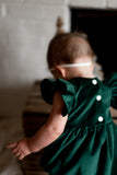 Infant Girl's Green Velvet Romper