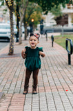 green velvet bubble romper 