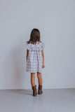 Little Girl's Gray-Beige Plaid Ruffle Cotton Dress
