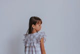 Little Girl's Gray-Beige Plaid Ruffle Cotton Dress