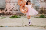 Little Girl's Pink Ombre Flutter Sleeve Tulle Dress