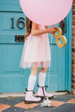 Little Girl's Pink Ombre Flutter Sleeve Tulle Dress