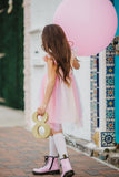 Little Girl's Pink Ombre Flutter Sleeve Tulle Dress