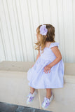 lavender seersucker dress