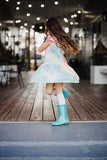 little girls tie dye ruffle dress with pockets