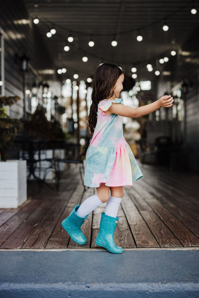 little girls tie dye ruffle dresses