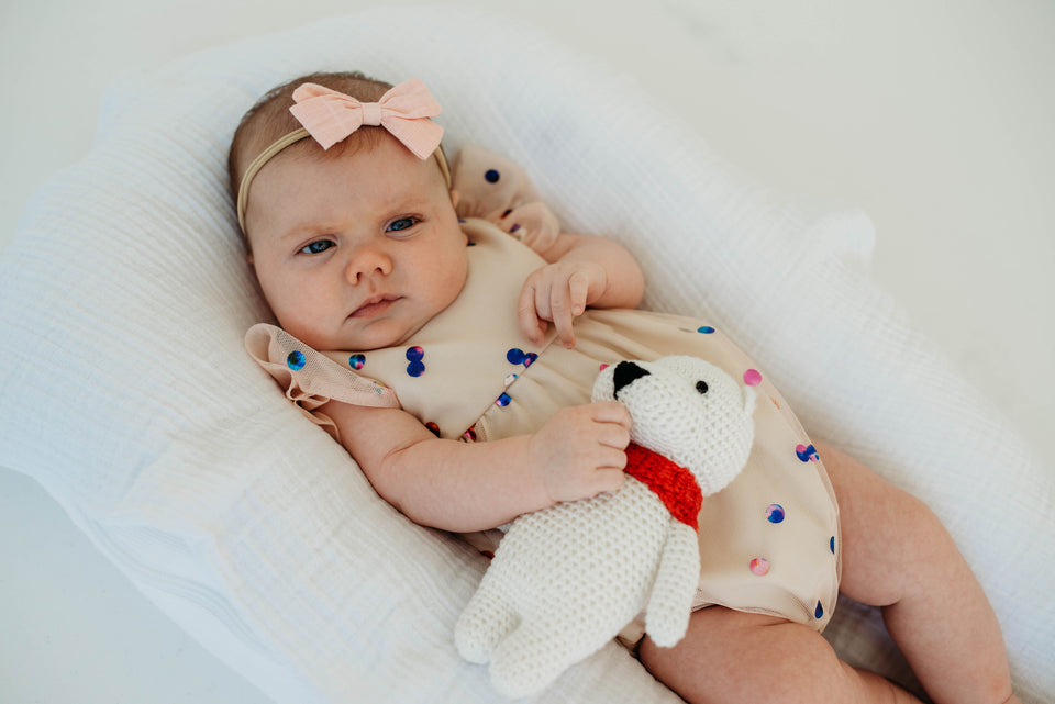 Infant Girl's Ivory Confetti Tulle Bubble Romper