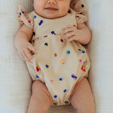 baby girls ivory confetti tulle bubble romper