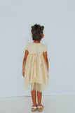 silk flower girl dress
