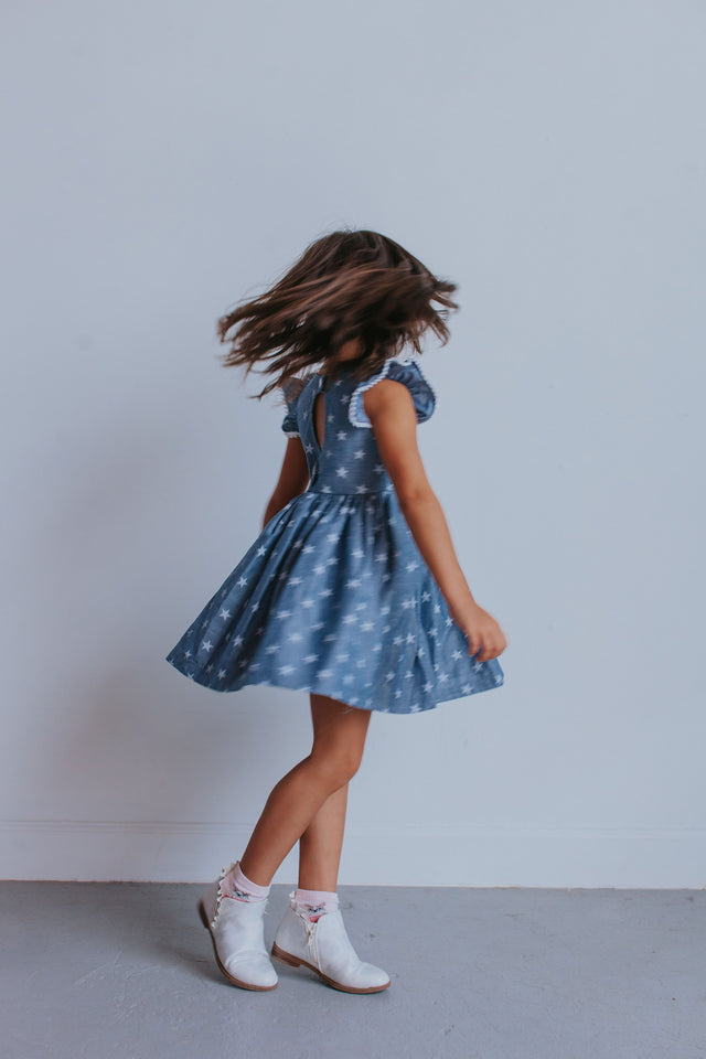 little girl's chambray dress