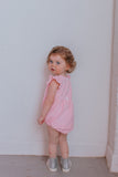 Infant Girl's Pink Swiss Dot Cotton Bubble Romper