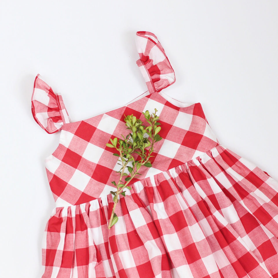 red and white buffalo plaid dress