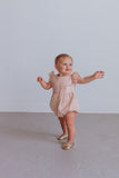 Infant Girl's Bright Pink Raindrop Cotton Bubble Romper