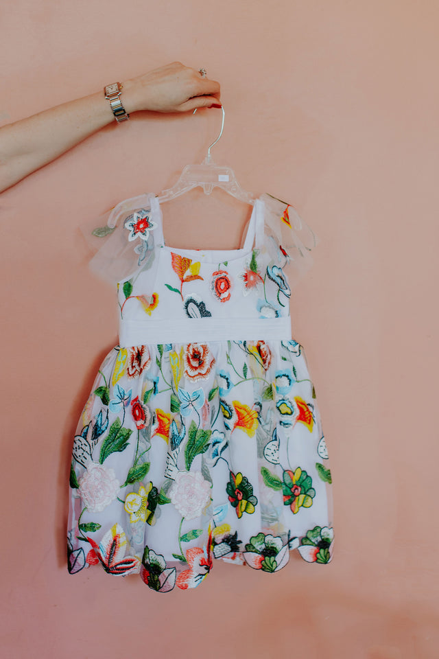 little girls floral lace special occasion dress