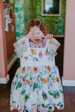 little girls multicolor floral lace flower girl dress