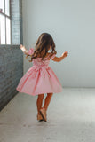 little girls pink gingham plaid dress